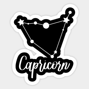 Capricorn Zodiac in White Sticker